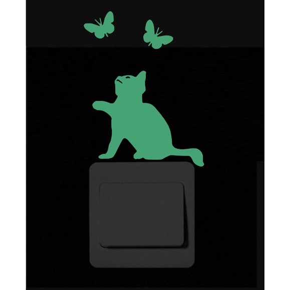 Stiker Fosfor Glow In The Dark Saklar Lampu Cutting Sticker Cut Butterfly