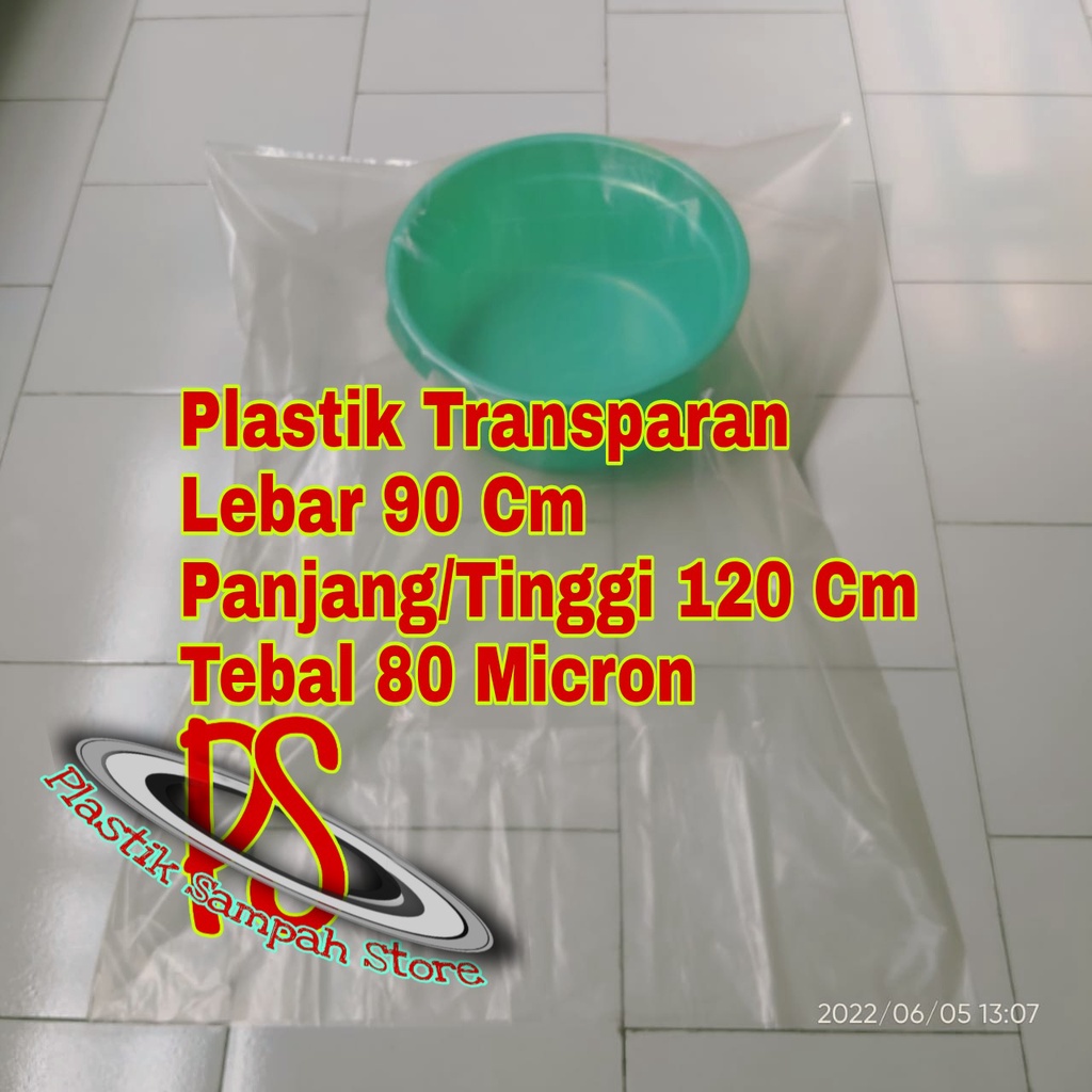 Kantong Plastik Sampah Tebal 80 Micron , Plastik Transparan 90 x 120 Cm , Kantong Sampah Transparan 