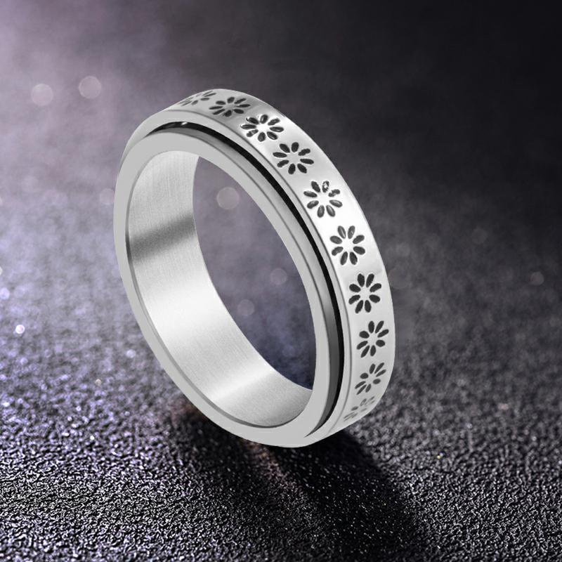 Cincin Dekompresi Bentuk Bunga Matahari Bahan titanium steel Untuk Pria