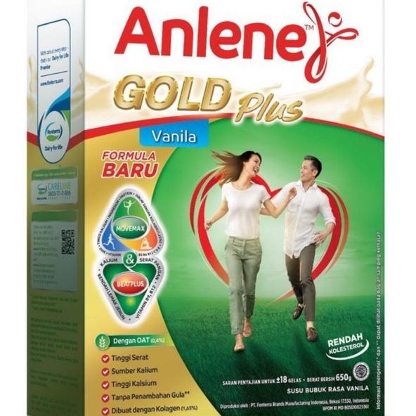 

[ COD ] anlene gold plus 650 susu lansia 650gr vanila cokelat original