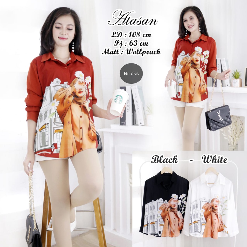 M4594 kemeja cantik fashion new premium bahan import DG1002