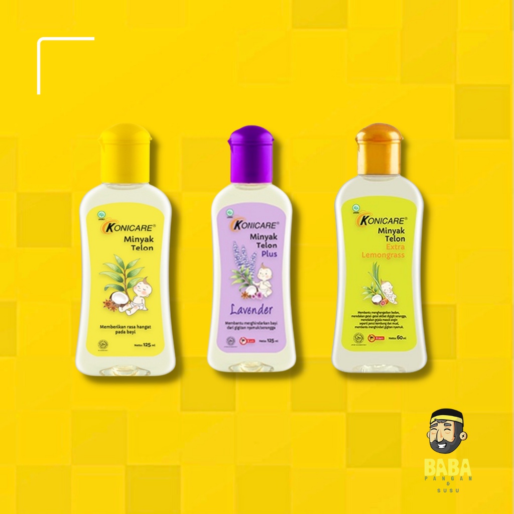 Konicare Minyak Telon, Minyak Telon Plus, Minyak Telon Extra Lemongrass 125ml 60ml