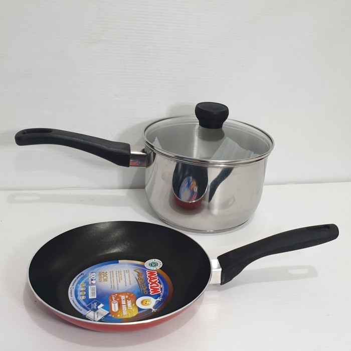 Panci Set Maxim Aurora Series 3pc Frypan 20cm Sauce Pan 18cm
