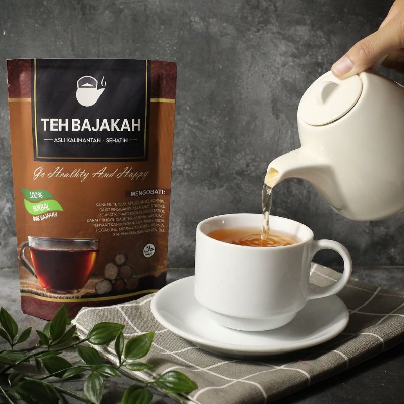 TEH CELUP BAJAKAH ASLI KALIMANTAN AKAR KAYU BAJAKAH OBAT BENJOLAN GETAH BENING KELENJAR KANKER TUMOR