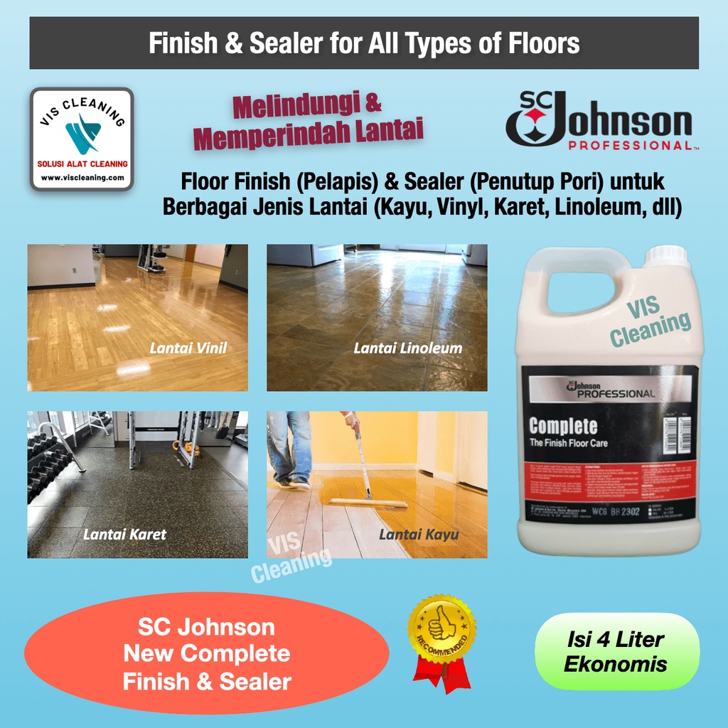 SC Johnson New Complete Finish Floor Care 4 L (Cairan Pelapis Lantai)
