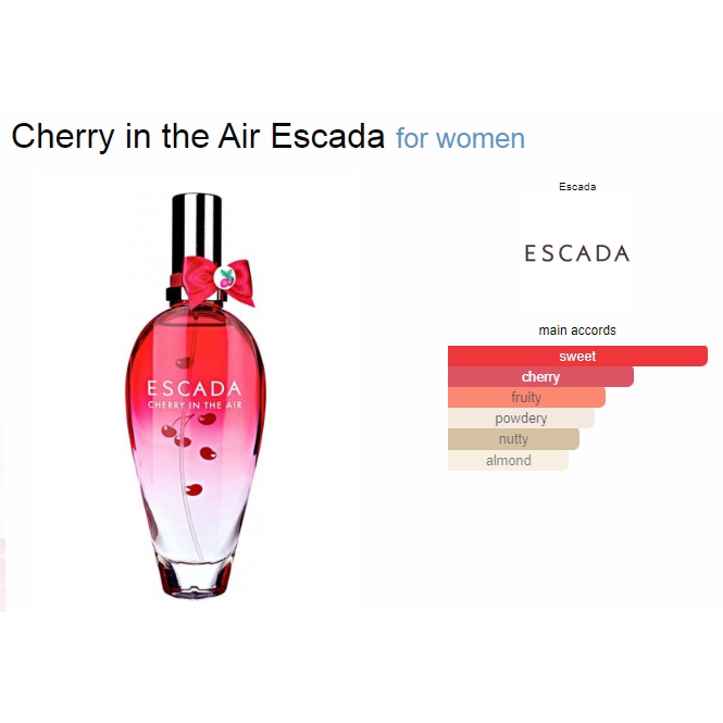 BIBIT PARFUM ESCADA CHERRY. BY FROMA - ASLI 100%