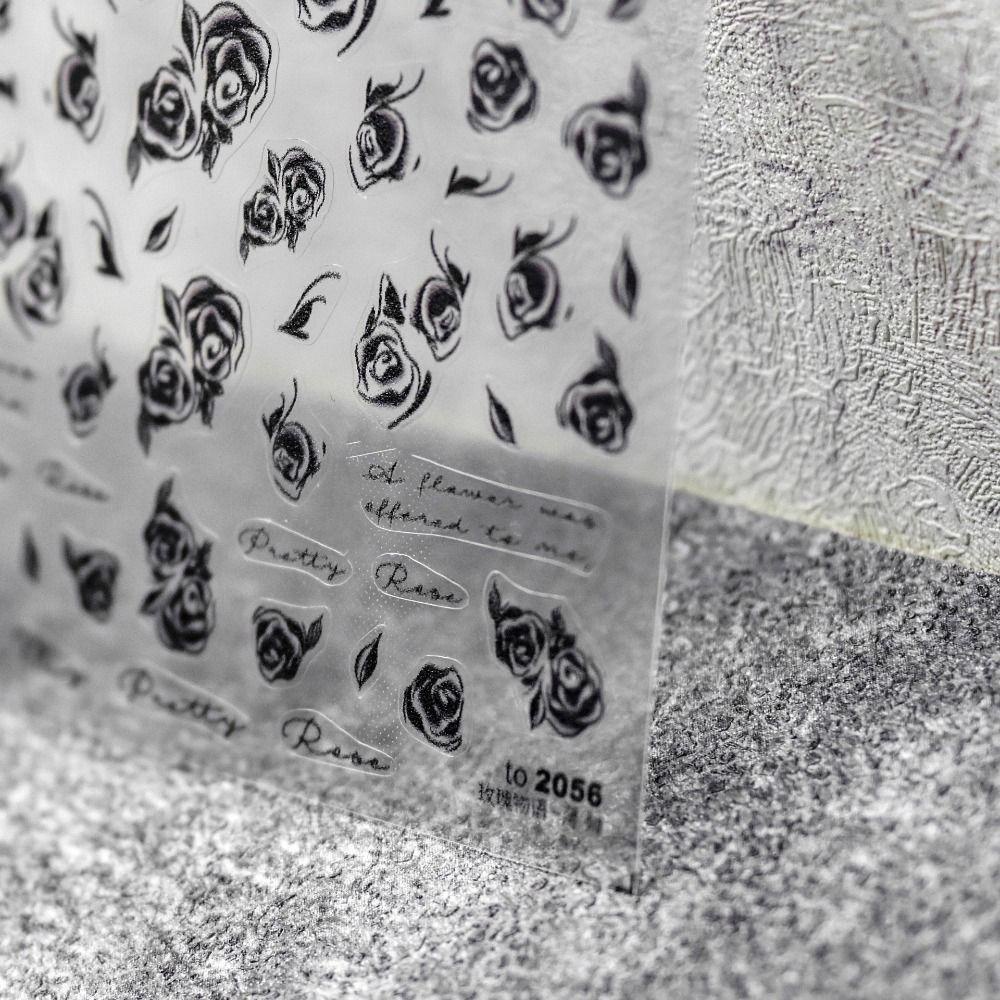 Mxbeauty Stiker Mawar Pereda Kuku Gaya Jepang Motif Flowral DIY Nail Salon Manicuring 5D Dekorasi Kuku