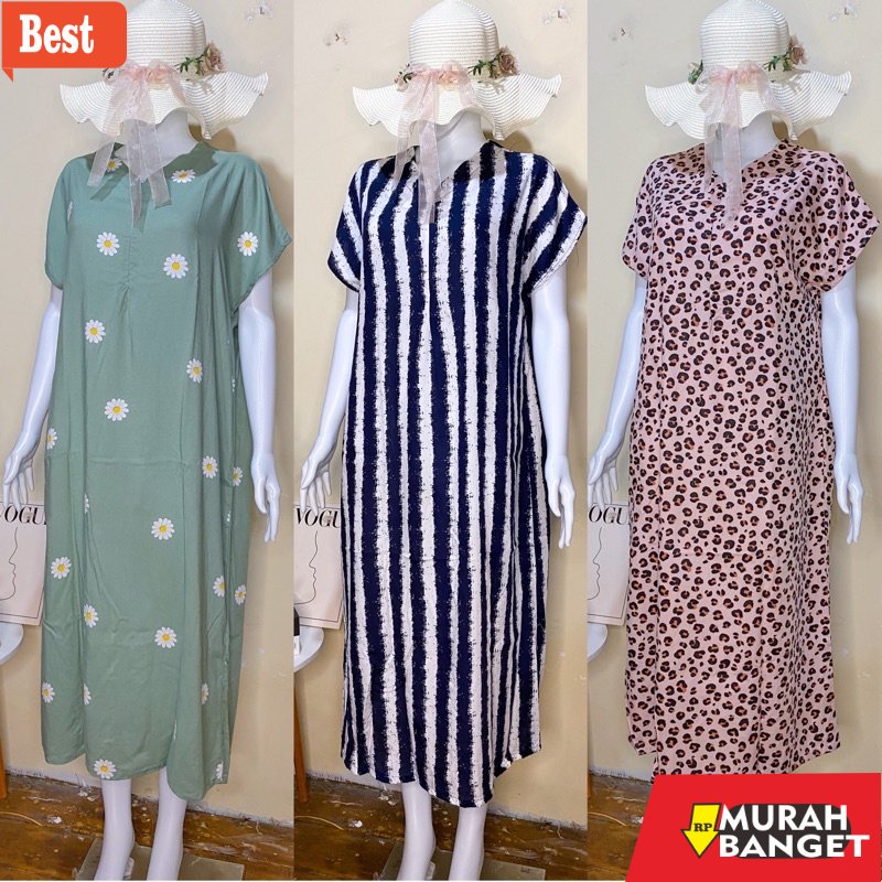 Maxi dress terkini- Daster Panjang Busui Semata Kaki / Daster Habel / Daster Nyaman Adem / Daster Rayon Premium
