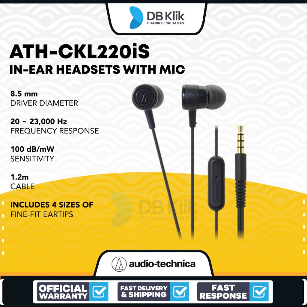 Earphone Audio Technica CKL220iS- Headset ATH-CKL220iS In Ear with Mic