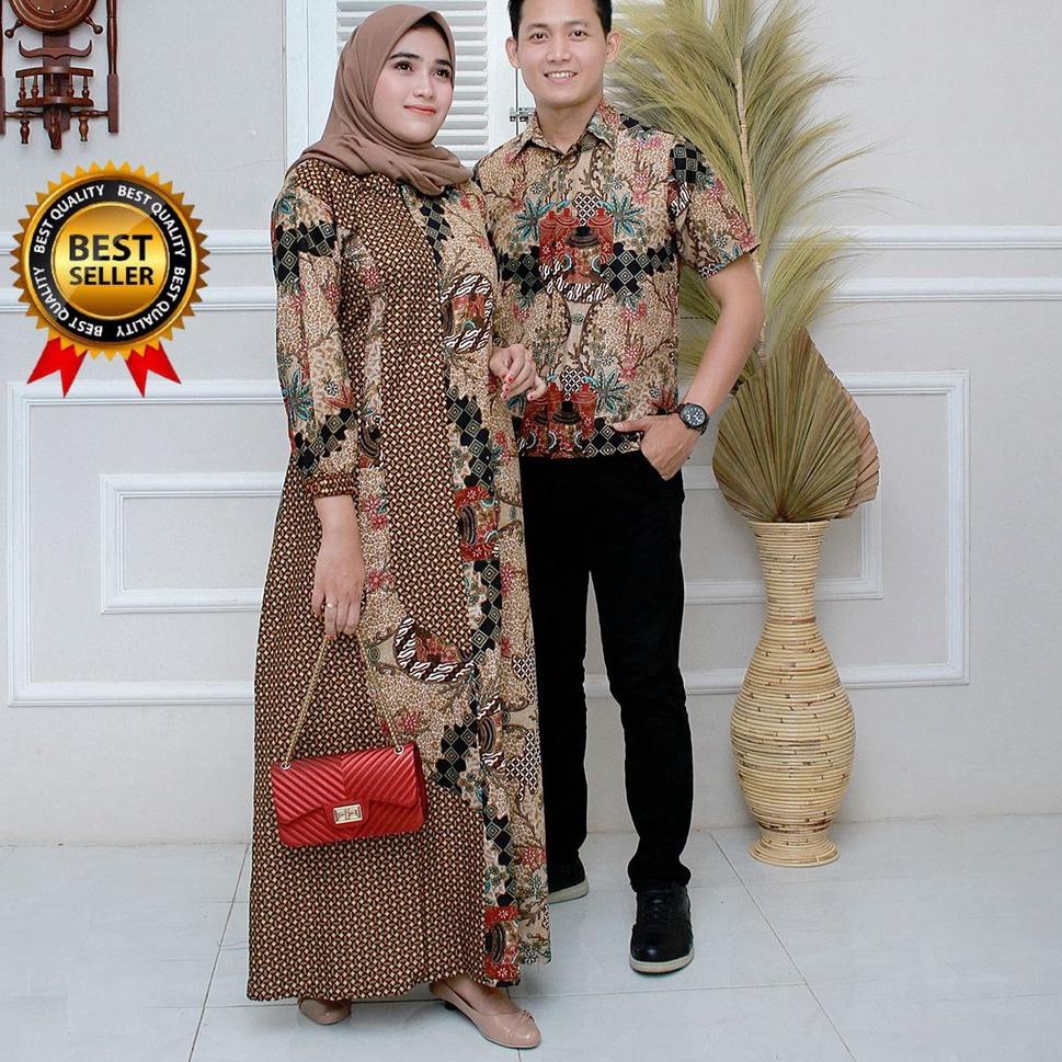 ㄳ COD -batik couple -gamis batik couple -batik kapelan suami istri- batik couple pasangan - baju cou
