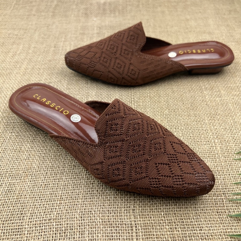 MARASYAFFA - SANDAL HAK TAHU WANITA RAJUT IMPORT 1,5 CM ((SF 12)