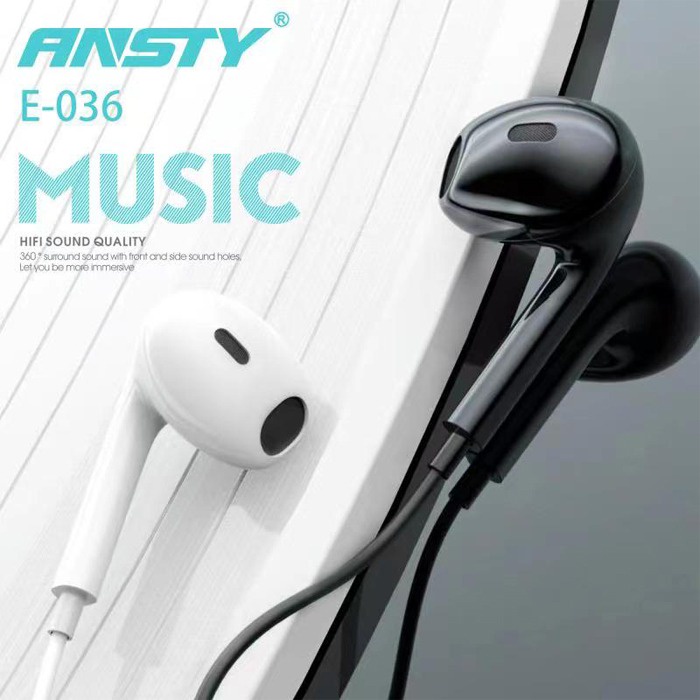 HEADSET EARPHONE HANDSFREE ANSTY E-036 MEGA BASS