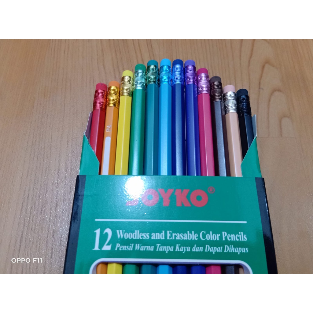 

Joyko Pensil Warna Dapat Dihapus Erasable Color Pencils Hexagonal Grip (12 Warna) CP-109
