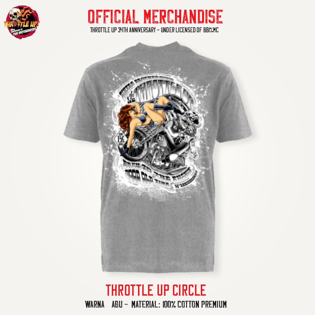 Kaos Bikers Brotherhood 1% MC 34th Anniversary Chopper Lengan pendek T Shirt Official Original Keren