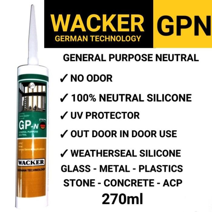 Lem Wacker Gpn/Silicone Sealant Wacker Gpn/Lem Kaca/Silikon Wacker Gpn