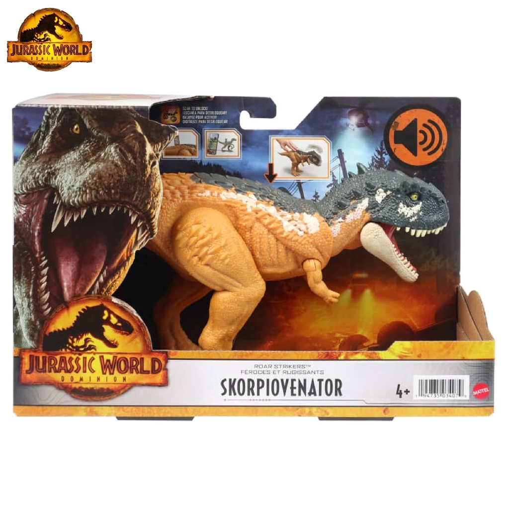 JURASSIC WORLD 2022 Dominion Roar Strikers Skorpiovenator Figure