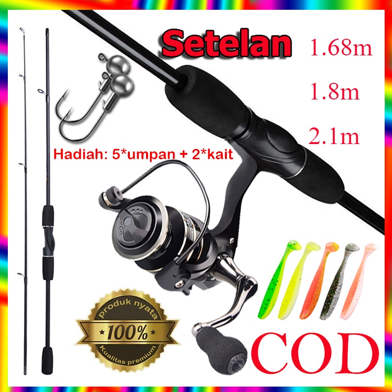 Set Pancing 1.65M/1.8M/2.1M joran Pancing Spinning Baitcasting Fishing Rod Carbon Fiber Max Drag 7KG Dengan Bahan Serat Karbon Joran Pancing Carbon Pancing Set Lengkap Untuk Memancing Joran Pancing Set