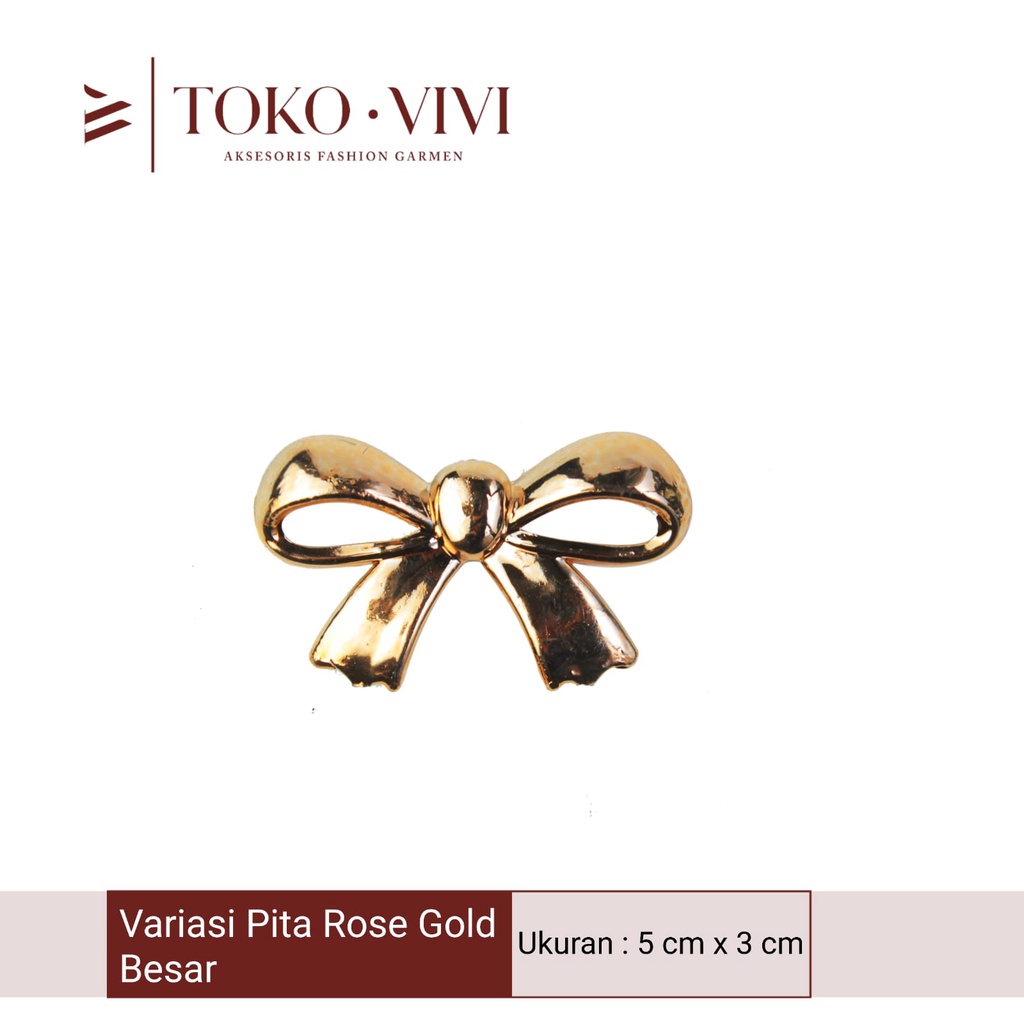 Vivi Variasi Pita Rose Gold / Variasi Pita Plastik (5 cm x 3 cm)