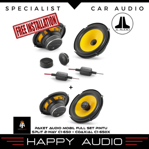 FREE INSTALASI Paket Audio Mobil Full Set Speaker Pintu Split+Coaxial JL AUDIO Original