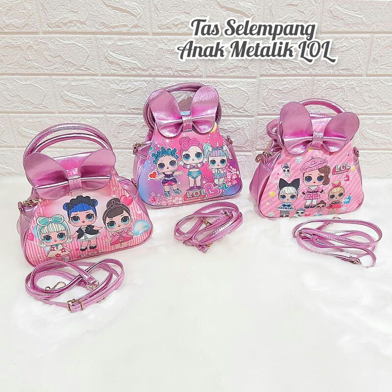 Tas Ransel Dan Selempang Anak Metalik Unicorn LOL