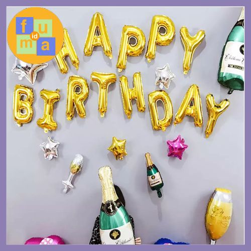 Paket Balon Foil Happy Birthday Warna Warni 1 Set Balon Foil Rainbow 34 Cm Balon Ulang Tahun Balon Pesta Mix Warna Pastel Murah