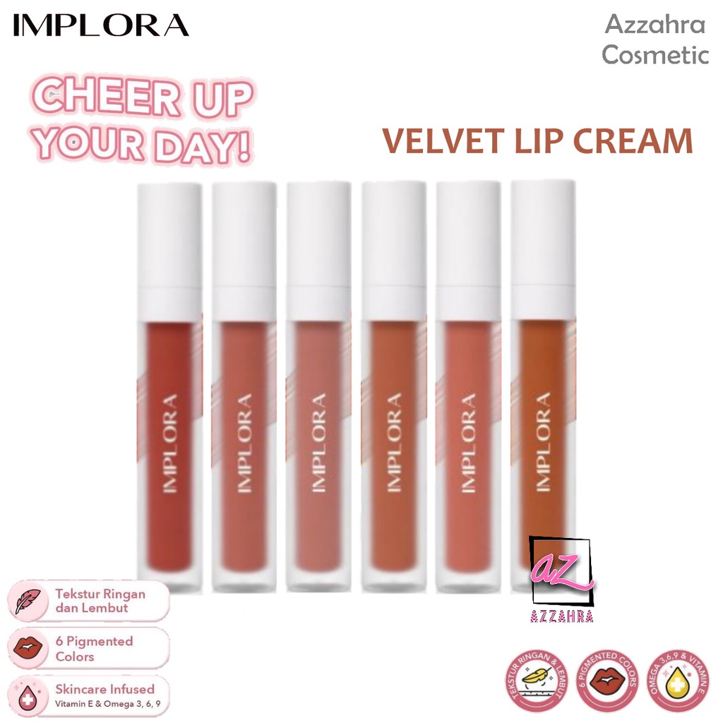 Implora Lip Velvet | Lip Cream | Lipstik | Lipvelvet | BPOM HALAL Kosmetik Bibir
