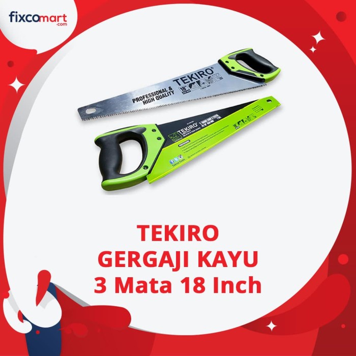 Tekiro Gergaji Kayu 3 Mata 18 Inch