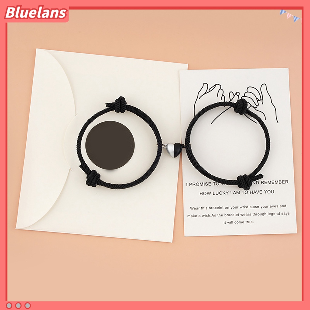2pcs Gelang Rantai Magnetik Bahan Alloy Untuk Pasangan