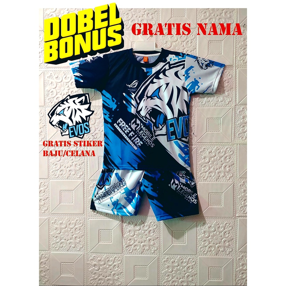 GRATIS NAMA DAN STIKER | SETELAN EVOS ANAK LAKI LAKI | BAJU SETELAN EVOS ANAK LAKI LAKI