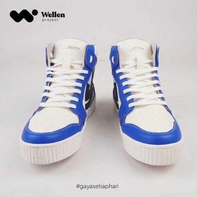 Wellen Project Sepatu Johnson Delta High Cut Plasma Blue Sneaker Wanita Biru