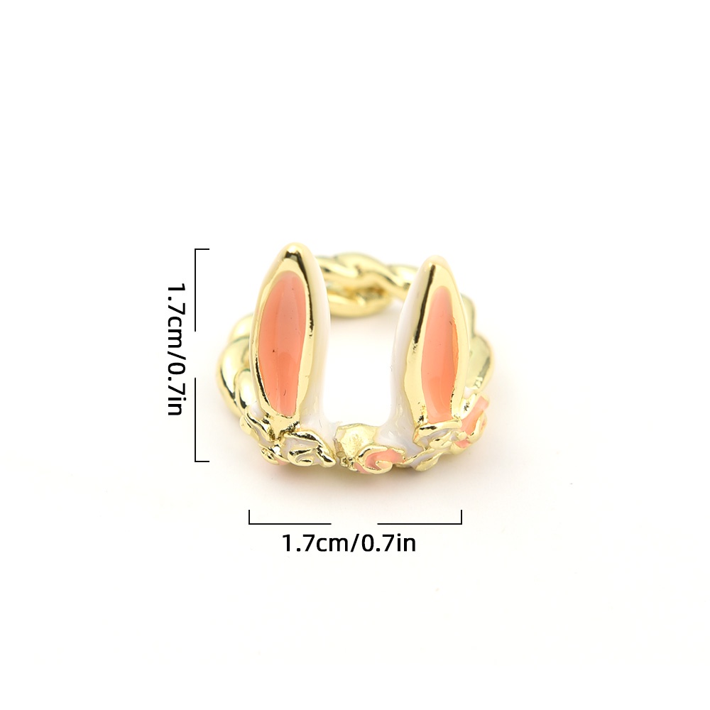 Cincin Model Telinga Kelinci Bahan Metal Gaya Vintage Untuk Wanita