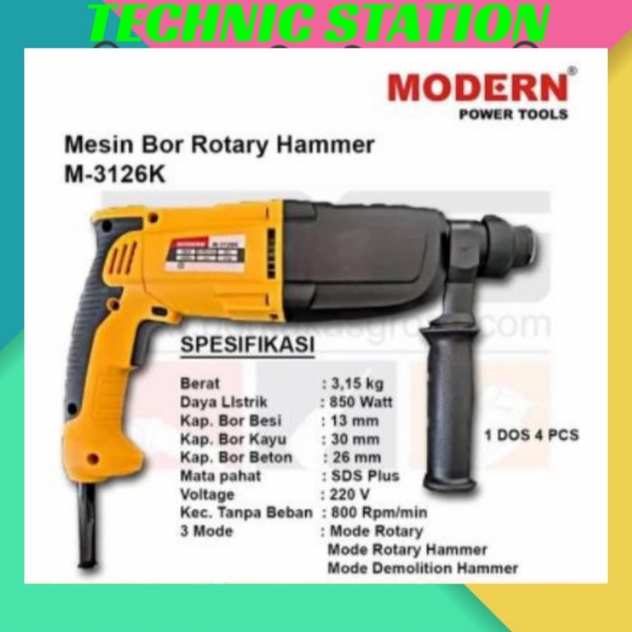 Mesin Mesin Bor Beton Bobok Sds Plus Modern M-3126K