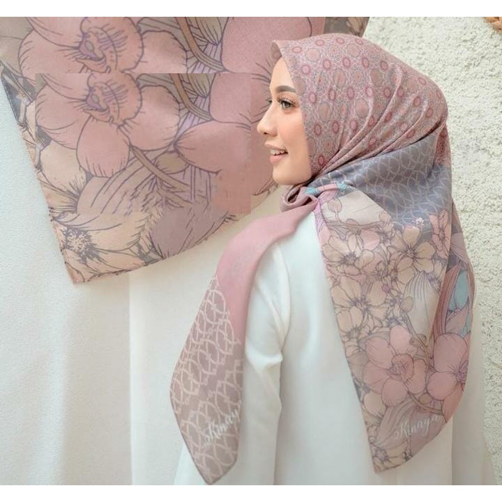 hijab segiempat VOAL  motif lasercut