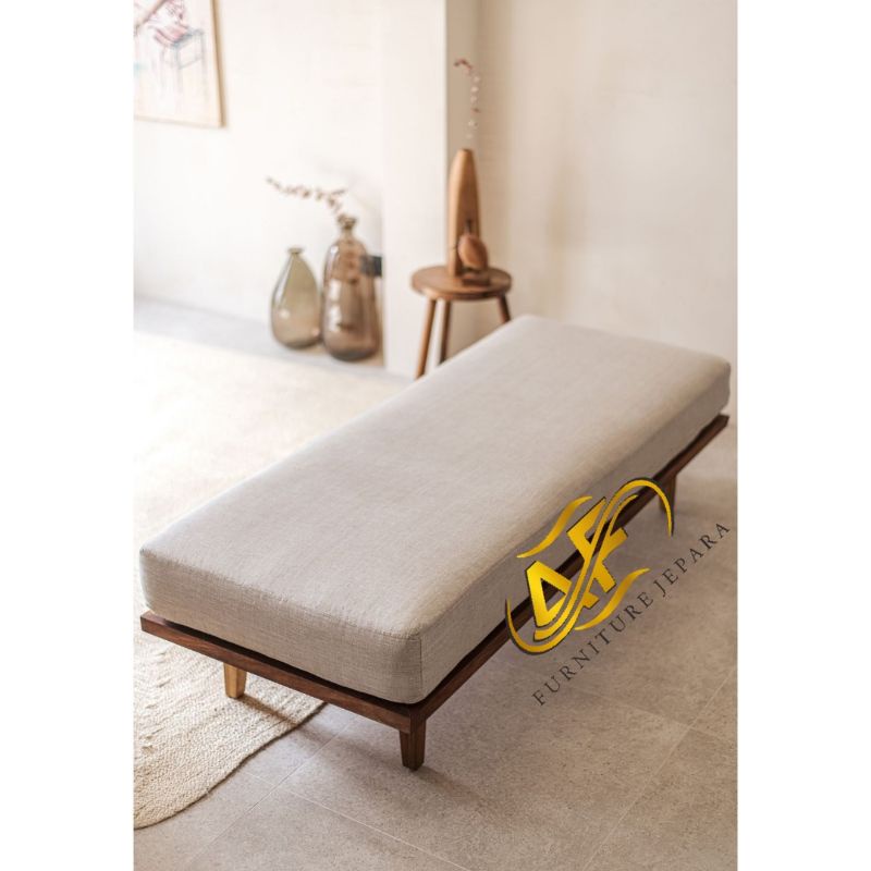 bench minimalis kayu jati/bench ruangan,bench moderen ,bench busa tebal