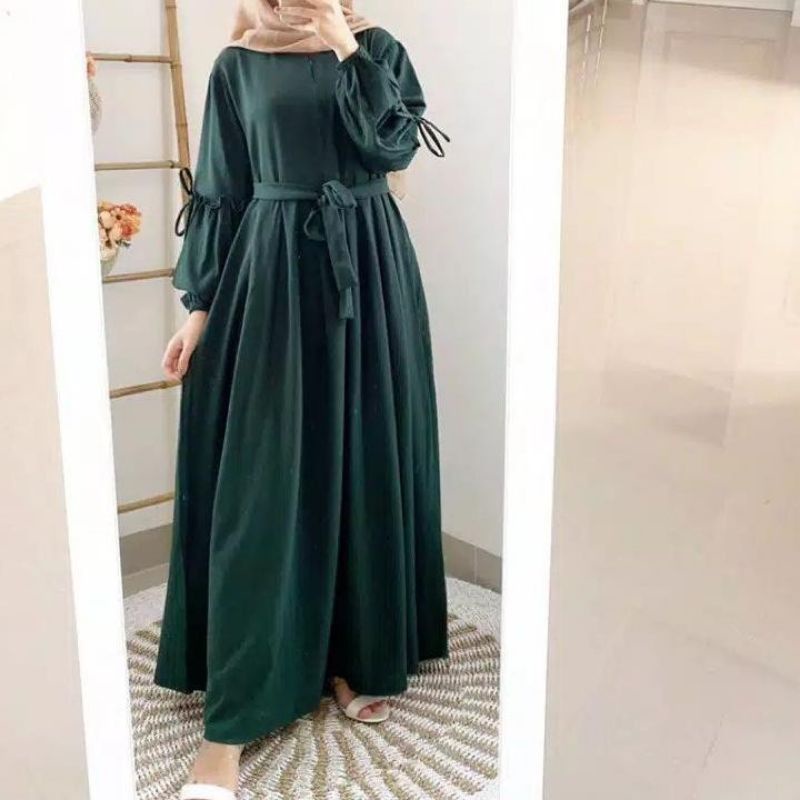 BRIELA | S M L XL XXL XXXL 5L | Maxi Dress Baju Gamis Syari JumboPolos Wanita Muslim Big SizeBahan Moscrepe-1