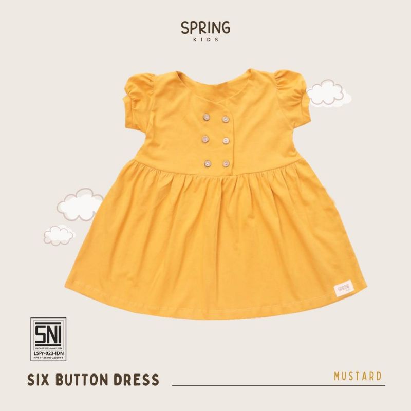 SPRING KIDS - SIX BUTTON DRESS - DRESS ANAK PEREMPUAN - DRESS ANAK - DRESS BAYI