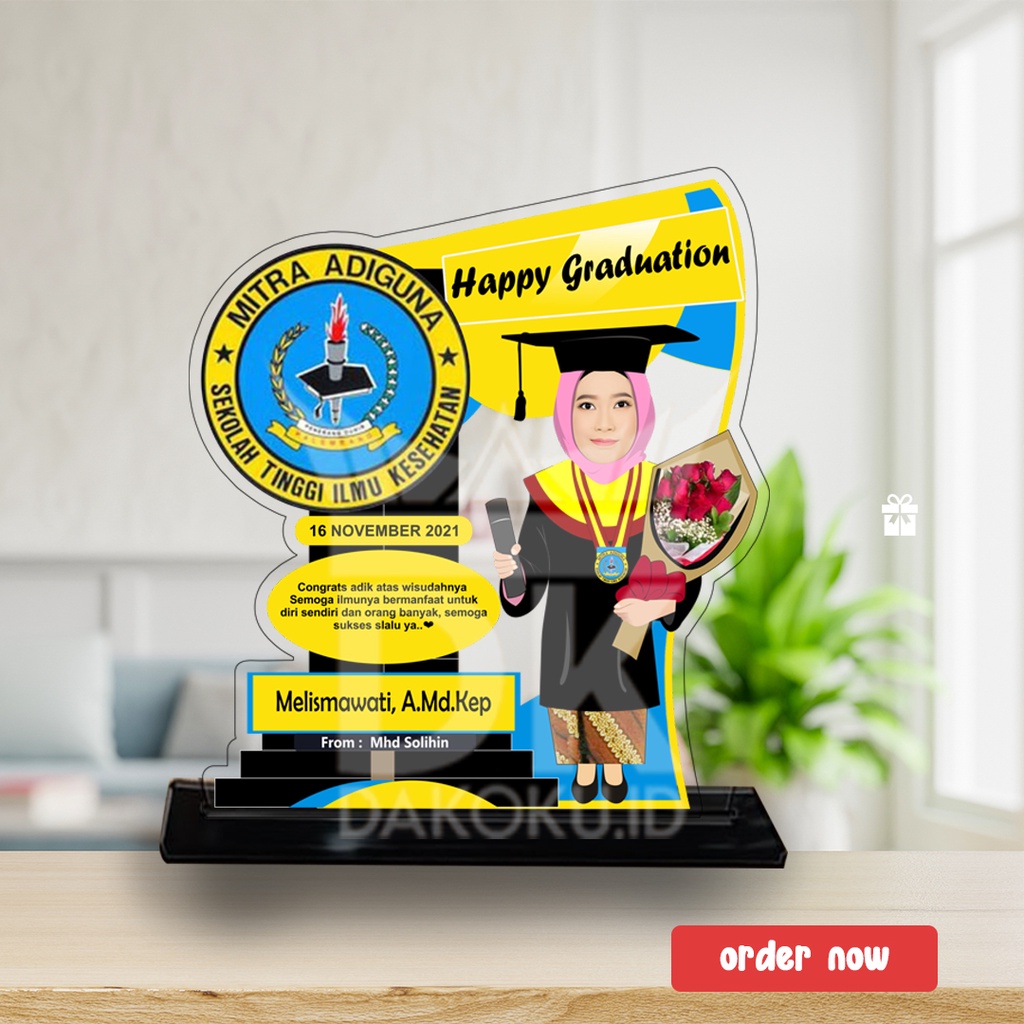 Kado Wisuda | Plakat Akrilik | Hadiah Unik | Hadiah Wisuda | Plakat Wisuda (Bisa COD)