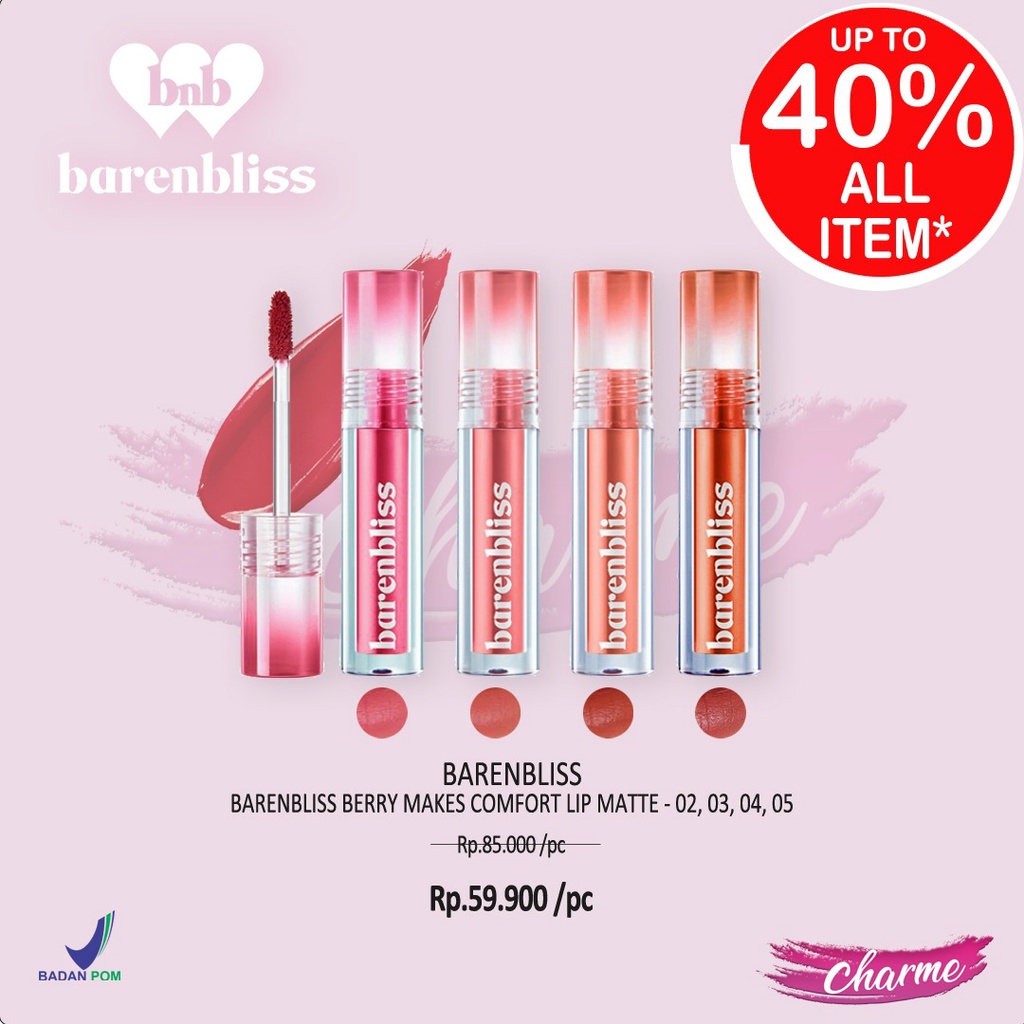 (READY &amp; ORI) BARENBLISS Berry Makes Comfort Lip Matte Lipstick