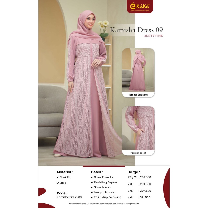 GAMIS BROKAT KEKE KAMISHA 09/ GAMIS PREMIUM KEKE KAMISHA 09/ GAMIS KONDANGAN KEKE KAMISHA 09