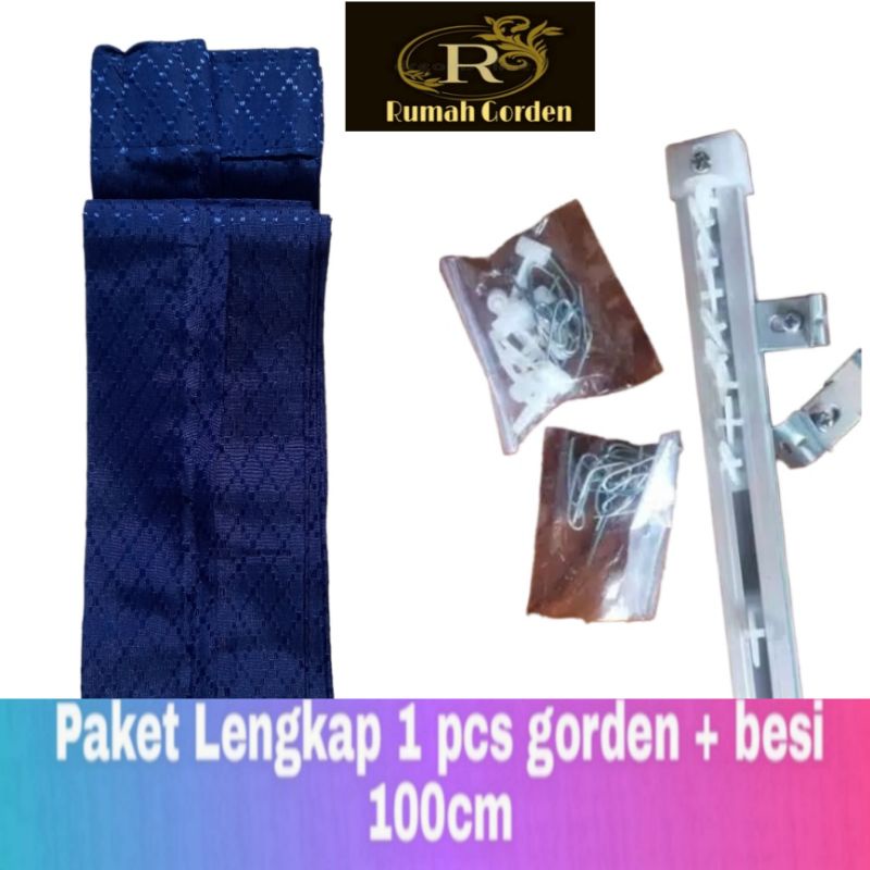[ promo siap pasang gorden dan batang nya ] gorden pintu jendela sido polos gorden pintu plisket gor