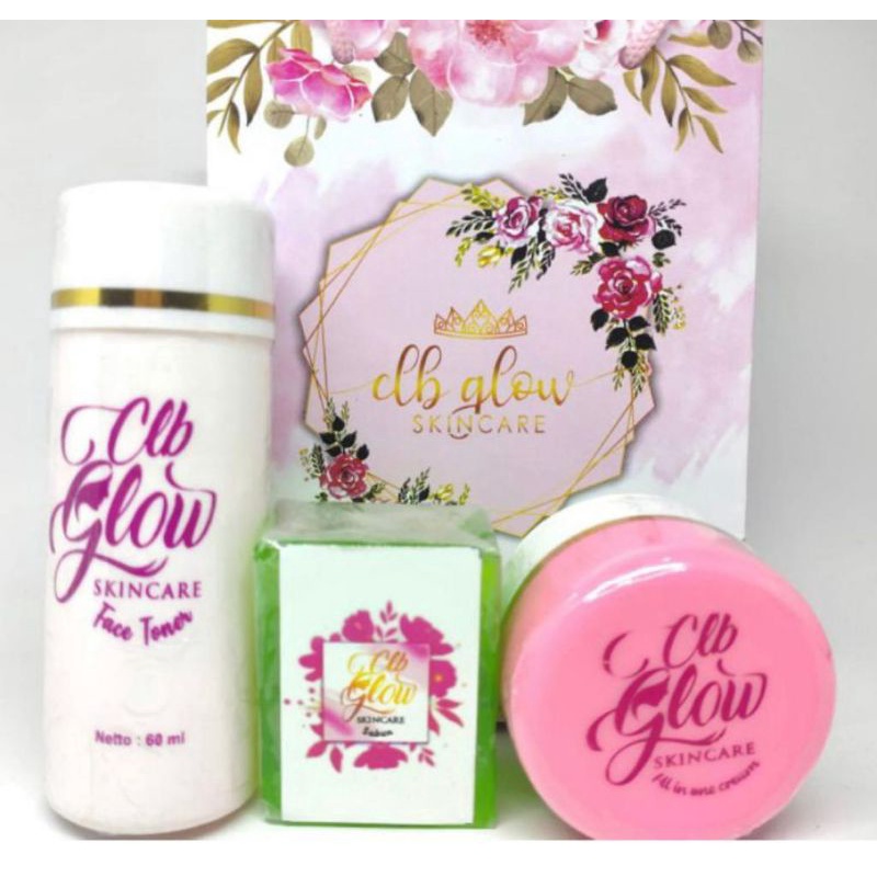 CREAM CLB GLOW PAKET  SABUN .TONER CREAM 2IN 1 ORIGINAL