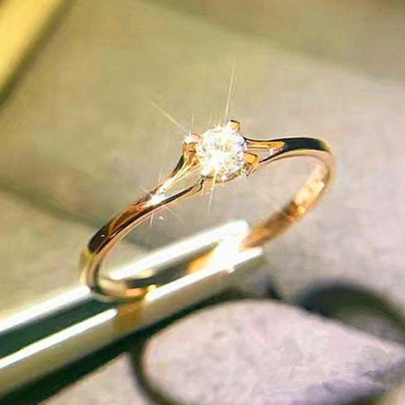 Fancyqube Fancycube Cincin Kristal Zircon Warna Emas