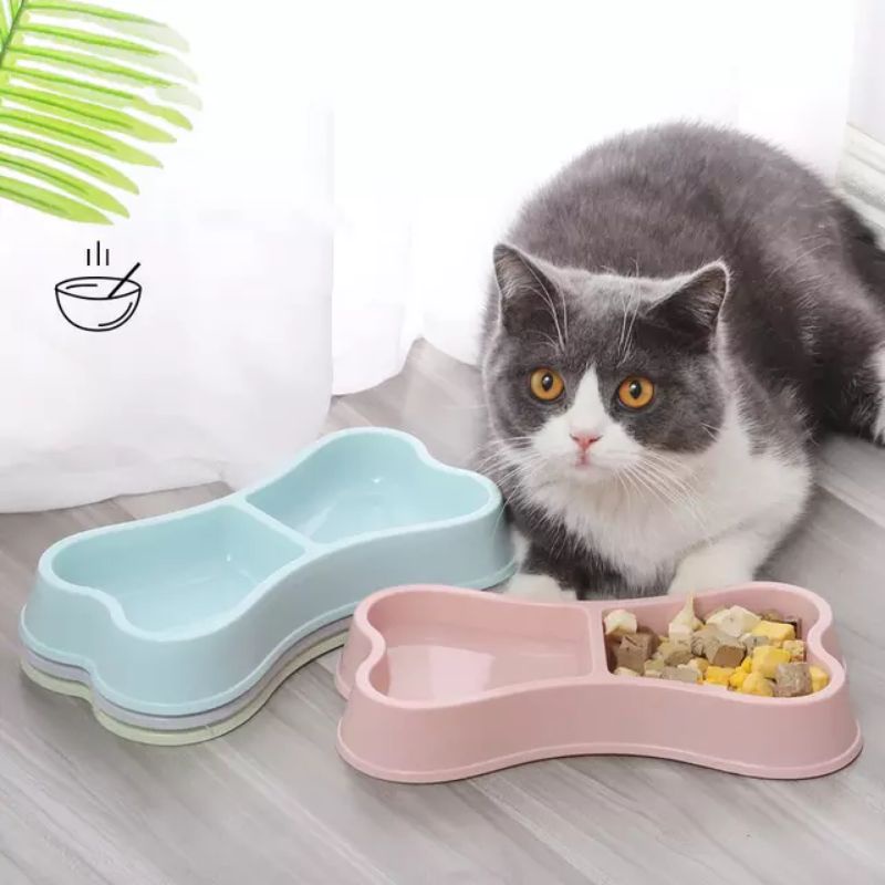 Tempat Makan Kucing Double | Pet Bowl Chew Double