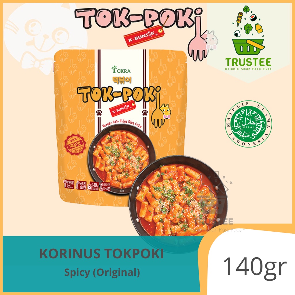 K-Bunsik Tokpoki / Tteokbokki Tok-poki Toppoki Korinus kue beras korean rice cake Instan Halal MUI