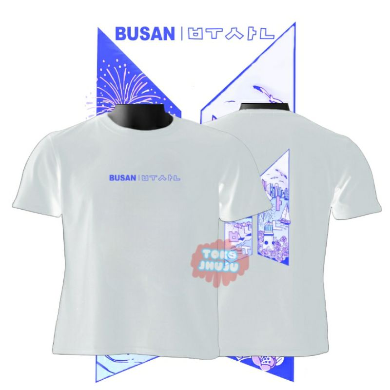 Kaos Taehyung BTS Logo Busan Besar Belakang