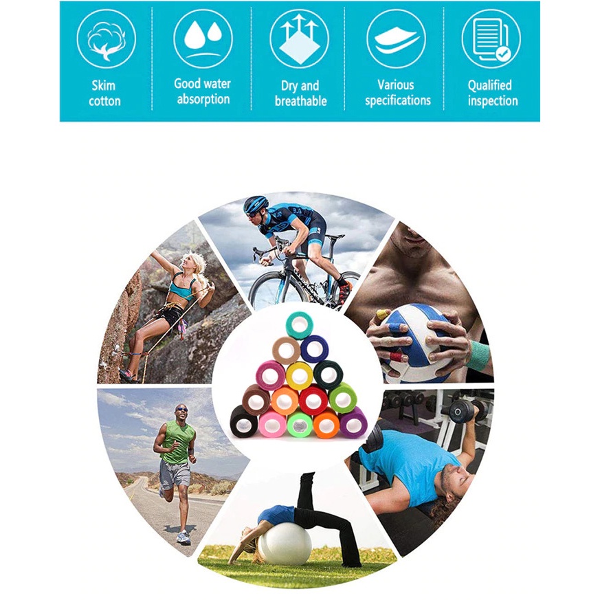 Sport Bandage Wrap Tape Kinesiology Elastoplast Medical Injury Support 5cm x 4.5m - C103