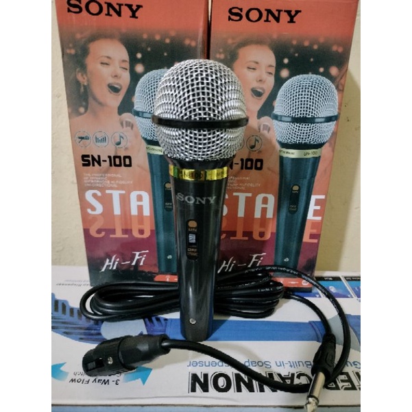 0Microphone SONY SN-100 Colokan Besar // Mikrofon Karaoke // Mic Masjid HITAM