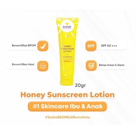 Beeme Honey Sunscreen Lotion with Niacinamide SPF 50+++ 20gr
