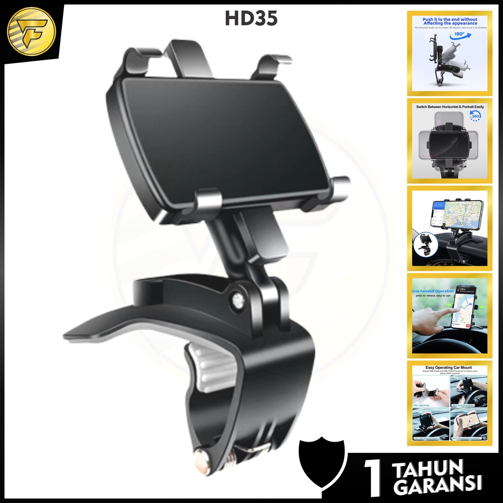 HD35 Car Holder car mount dasbor sunvisor spion meja dudukan penyangga HP MOBIL Phone Holder