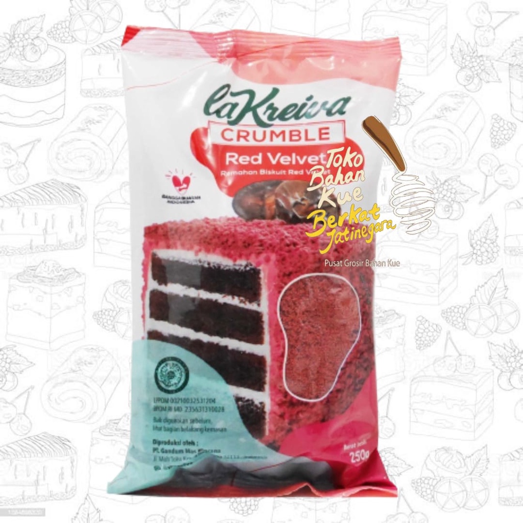 LA KREIVA CRUMBLE EXTRA FINE KEMASAN 250 GR / REMAHAN BISCUIT / CTN ( 24 PCS )